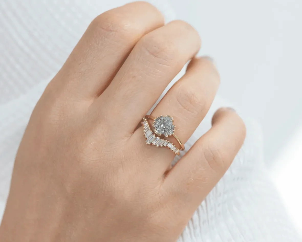 Tapered Baguette Tiara White Gold Ring