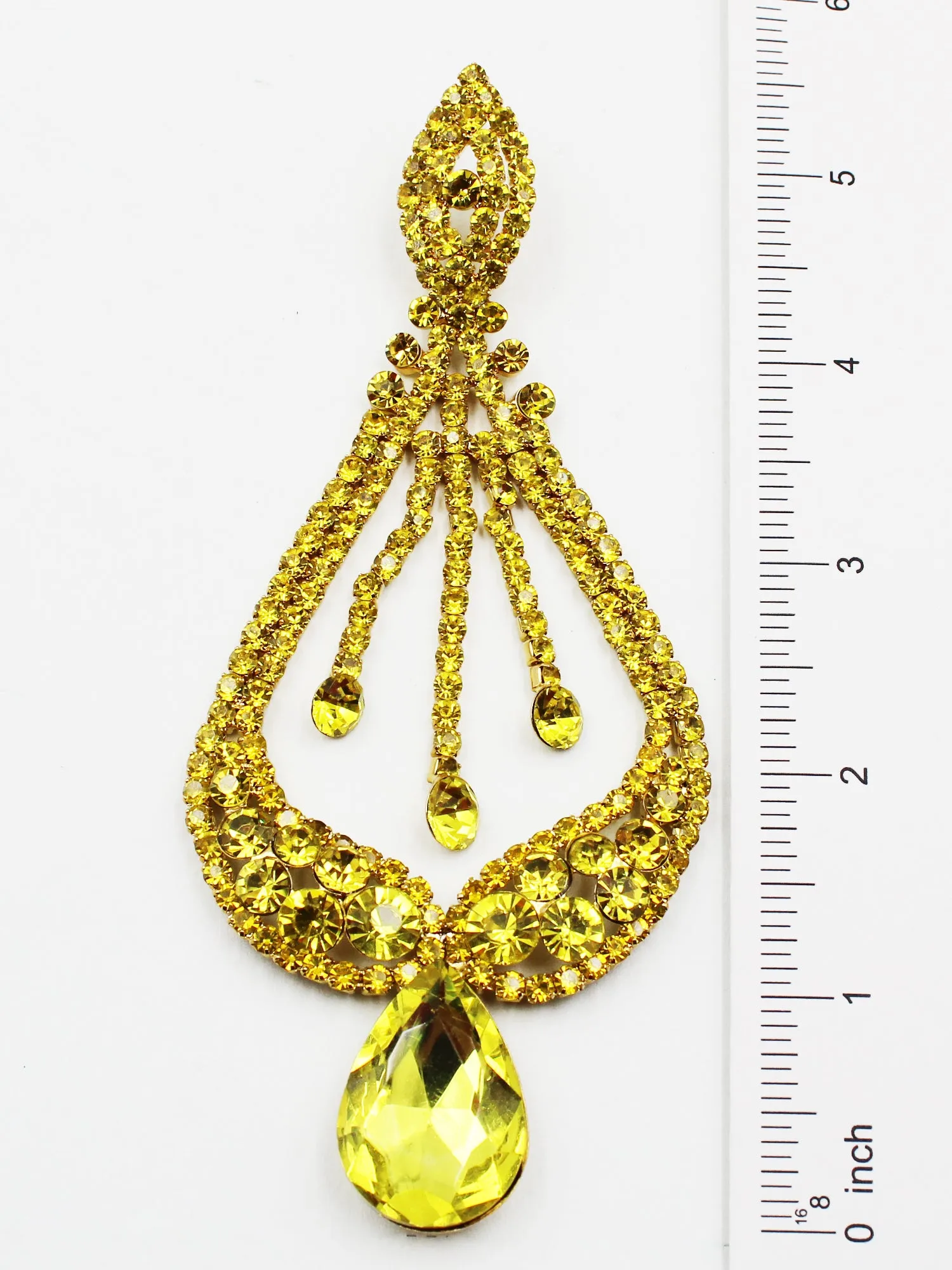 Tear Drop Tip Chandelier Evening Earrings