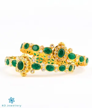 The Harini Silver Kemp Bracelet (Green/Size/2.2/2.4/2.6/2.8)