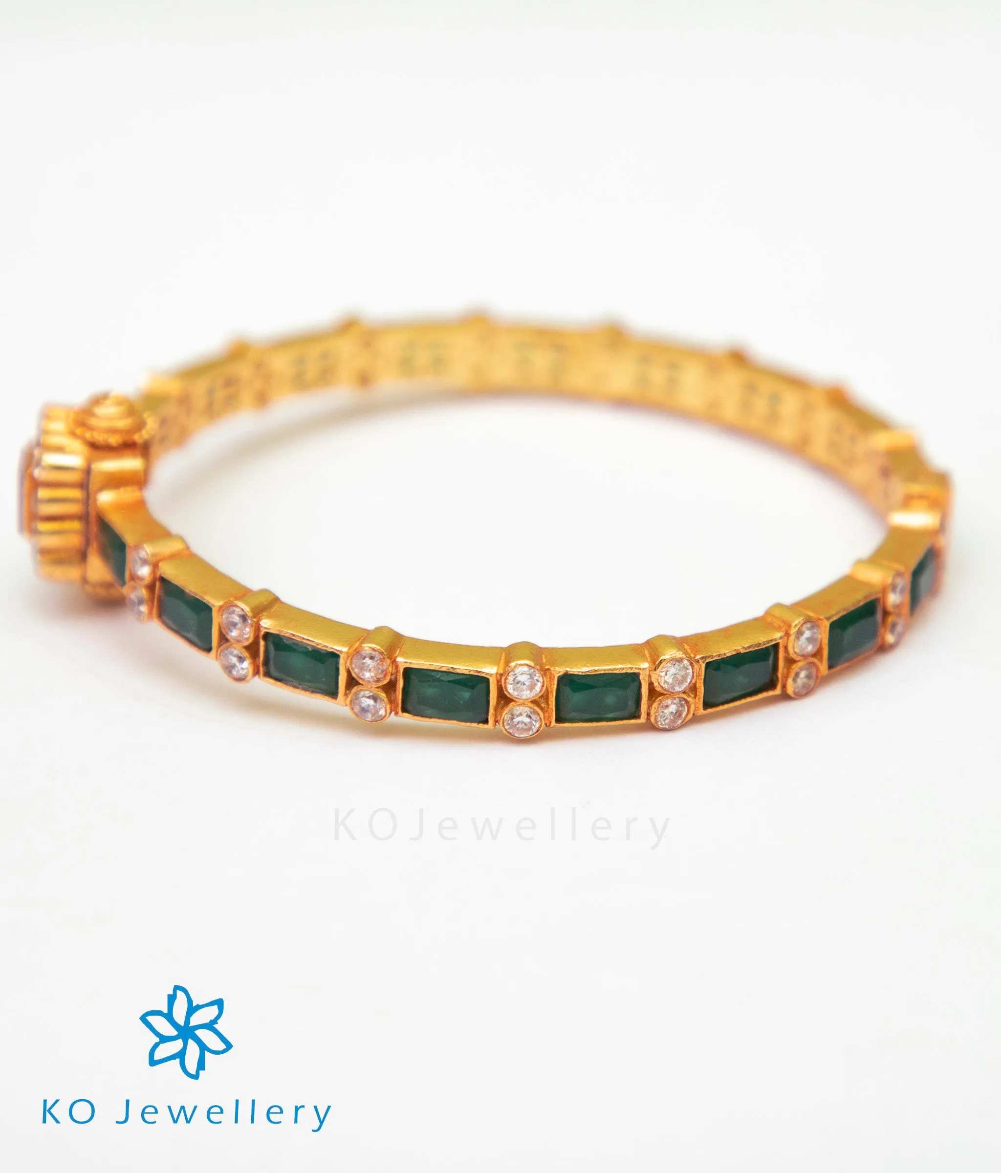 The Sattva Silver Kemp Bracelet (Green/Size/2.2/2.4/2.6/2.8)