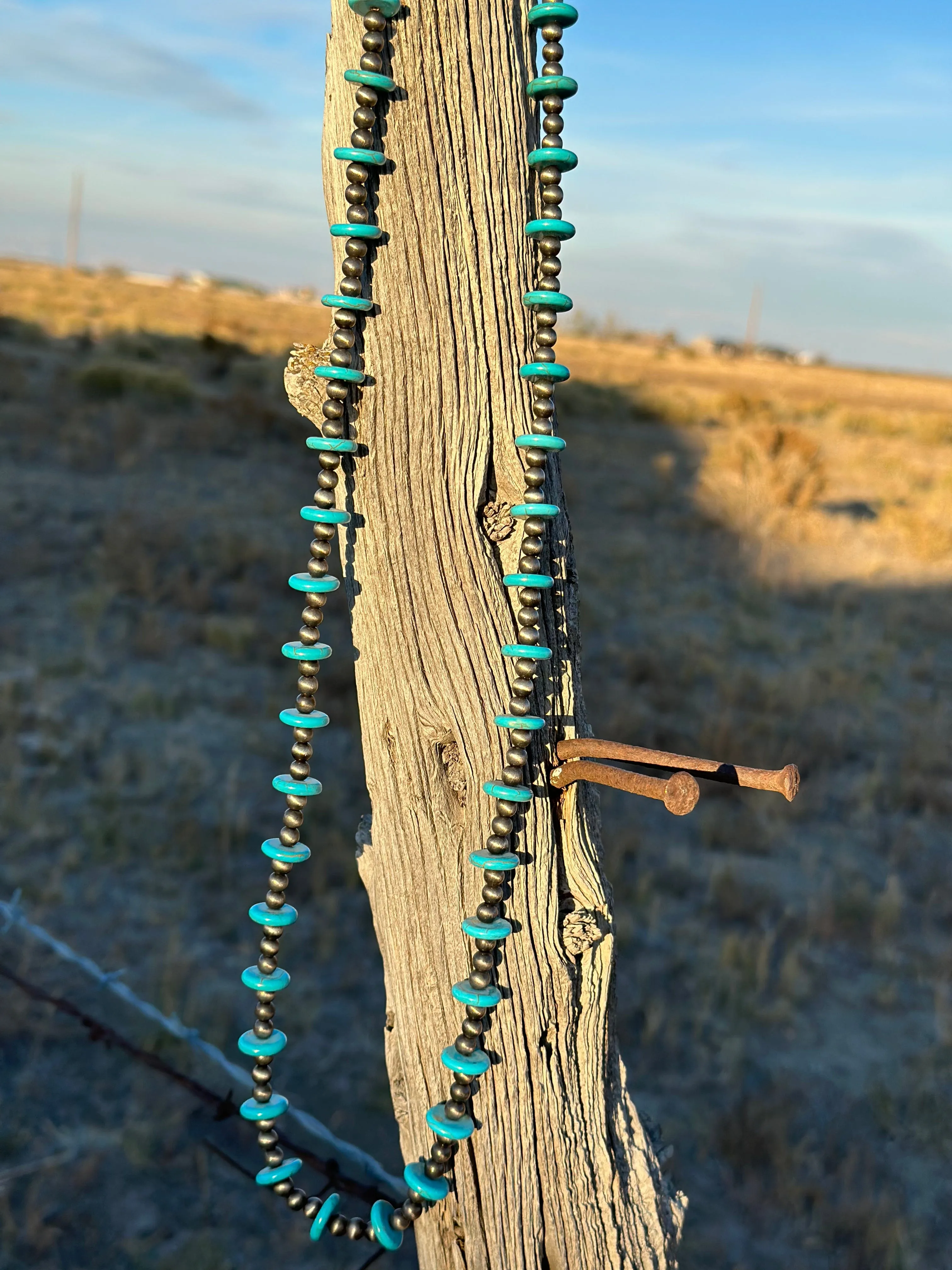 The Tessa Turquoise & Navajo Pearl  Necklace