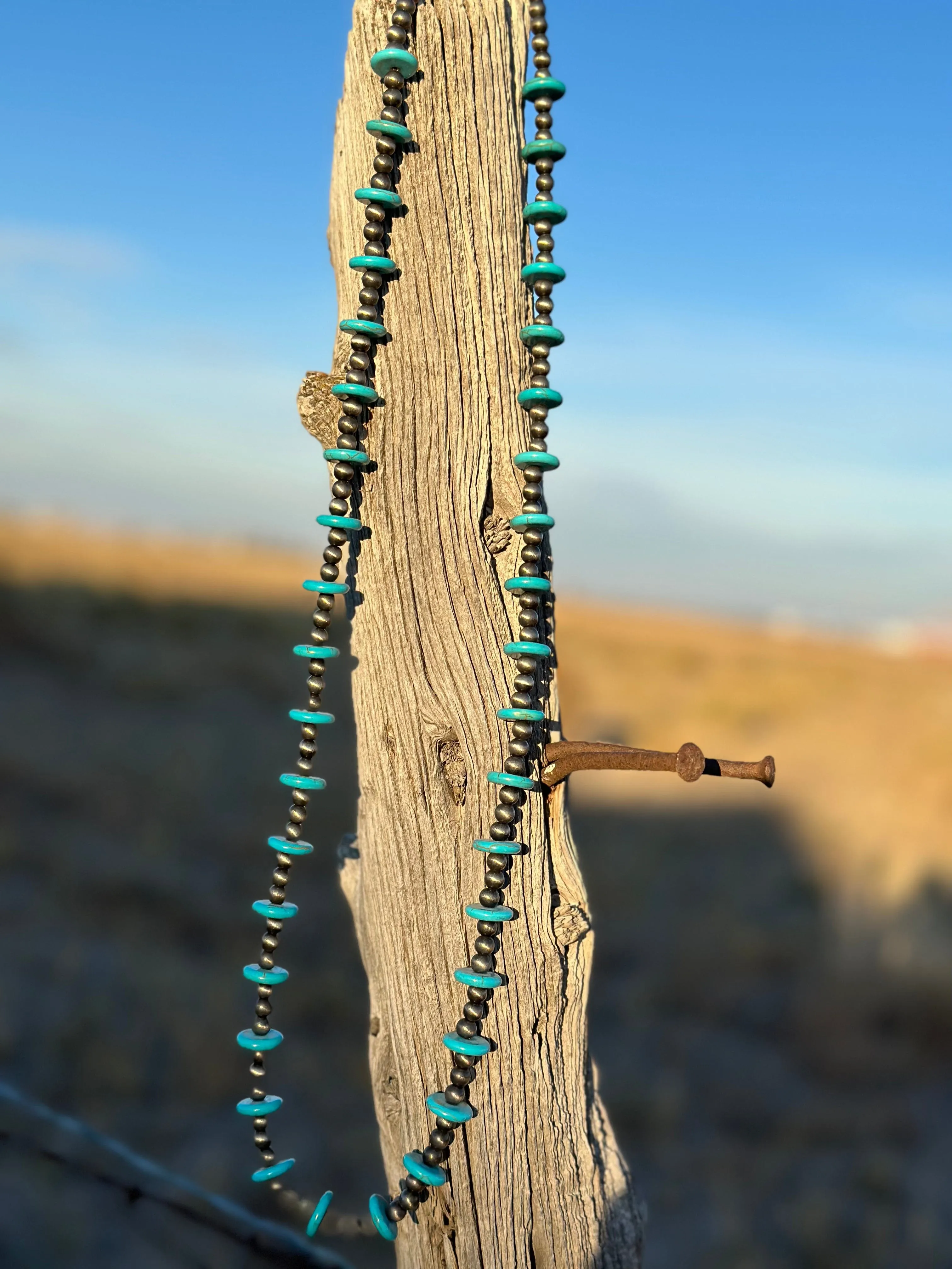 The Tessa Turquoise & Navajo Pearl  Necklace