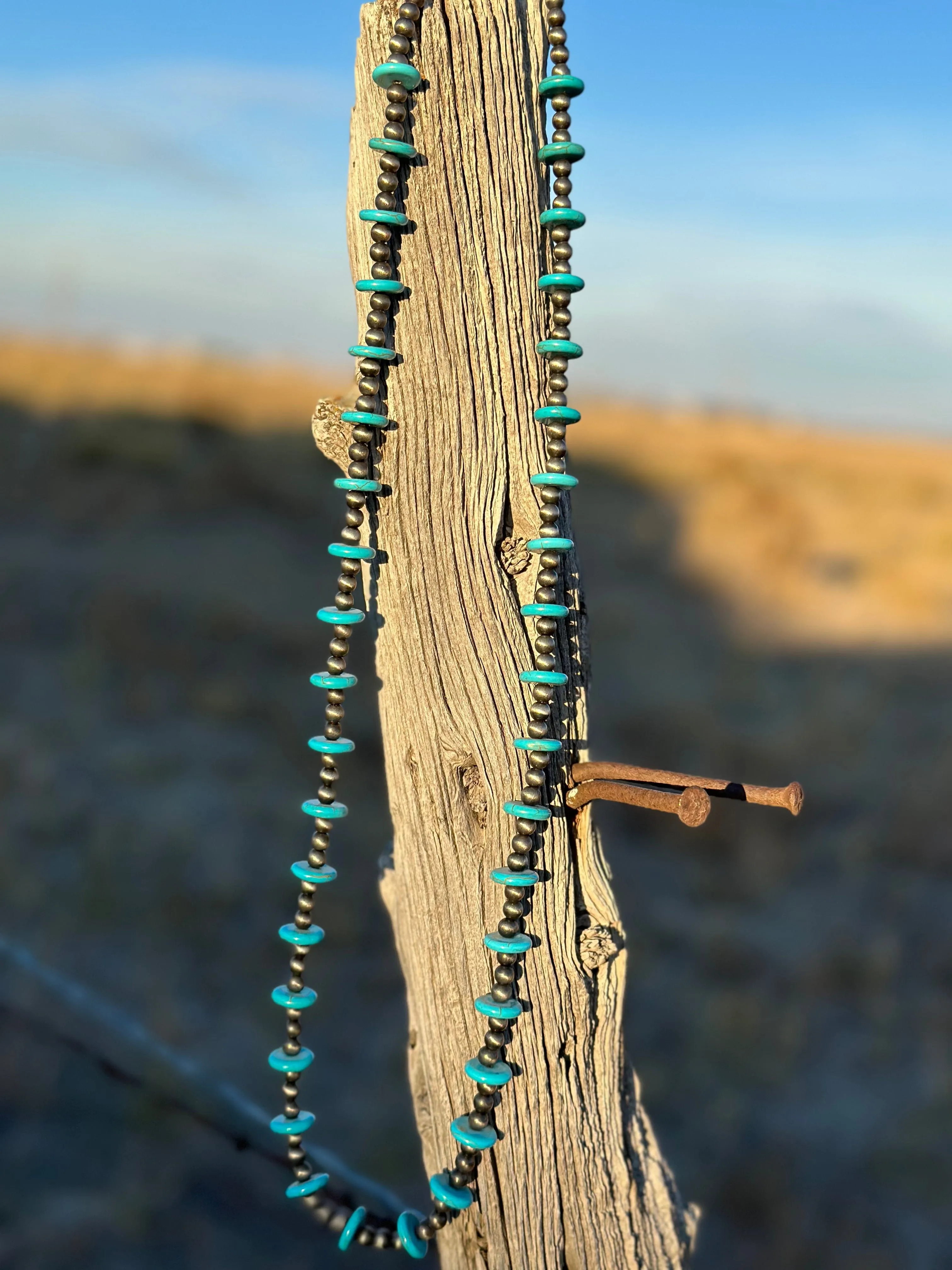 The Tessa Turquoise & Navajo Pearl  Necklace