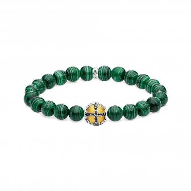 Thomas Sabo Green Royal Cross Beaded Bracelet A1930-555-6
