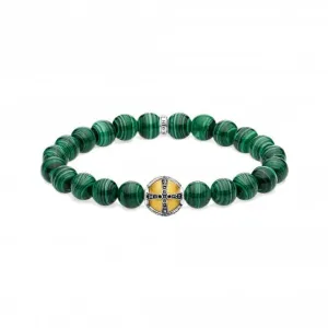 Thomas Sabo Green Royal Cross Beaded Bracelet A1930-555-6
