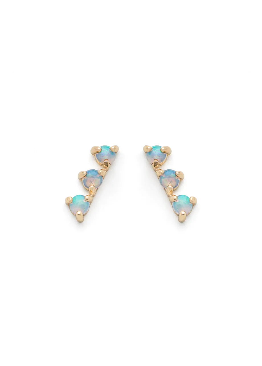 Three Step Earrings Opals