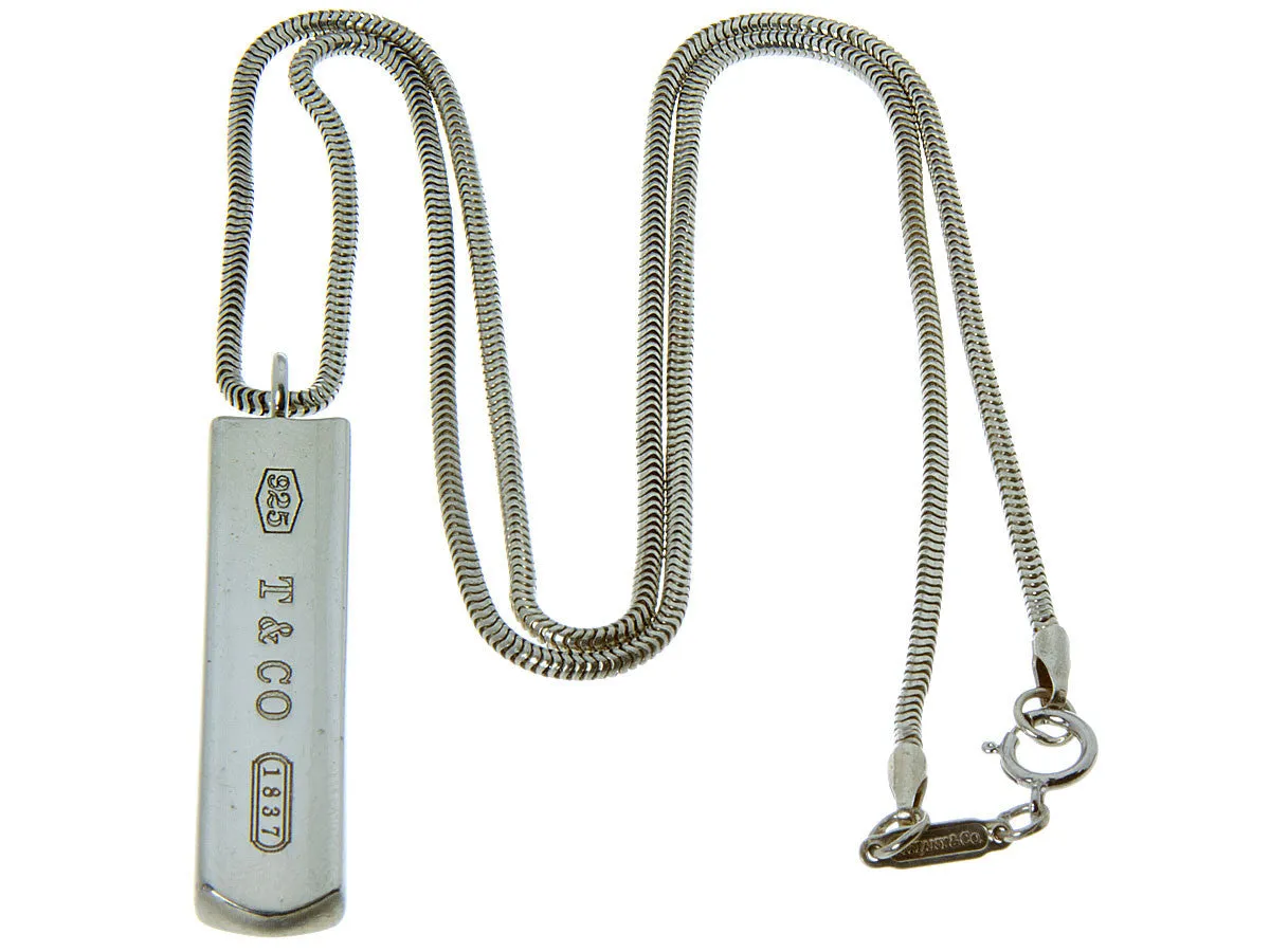 Tiffany & Co. 1837 Bar Pendant & Chain