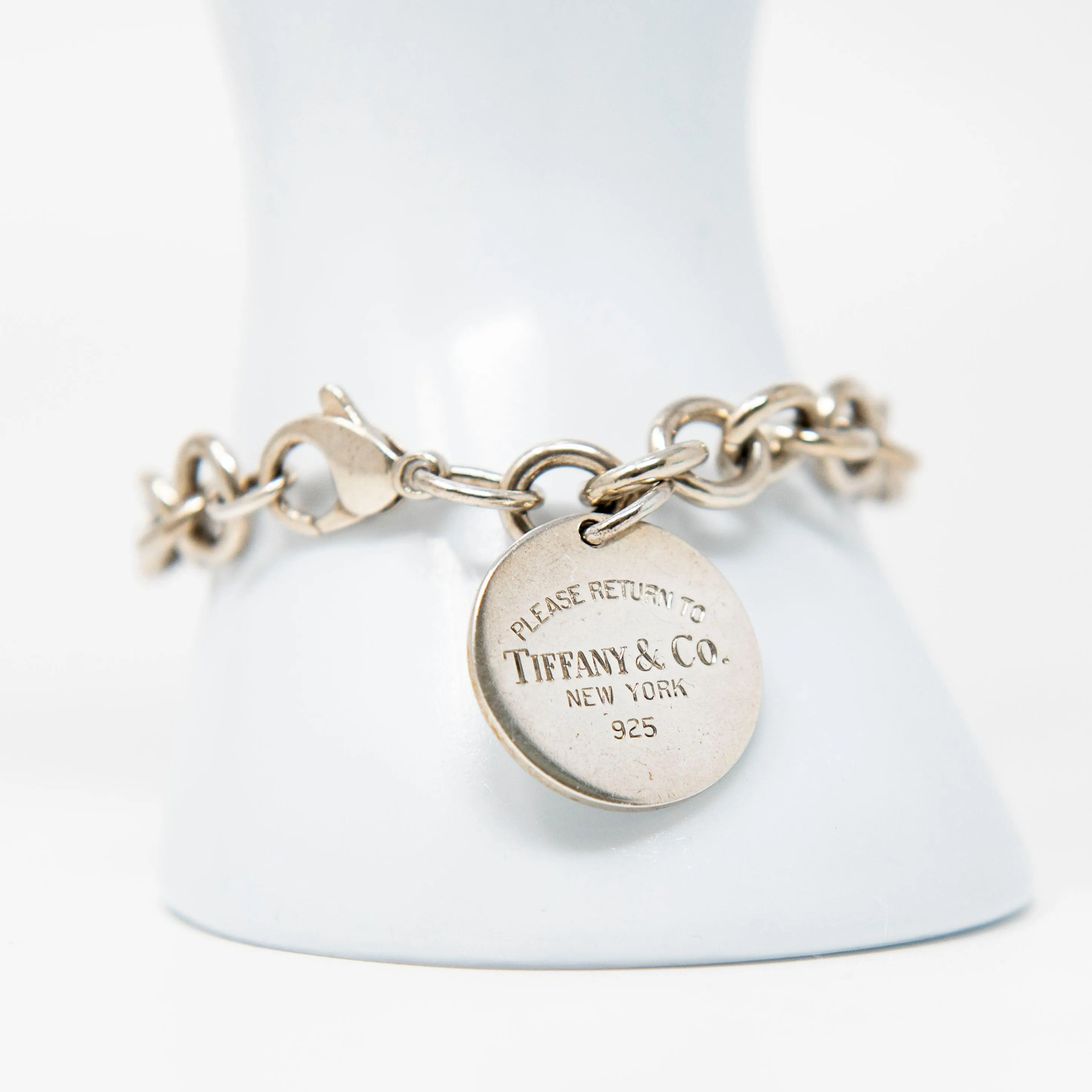 Tiffany & Co. Silver Round Tag Toggle Bracelet