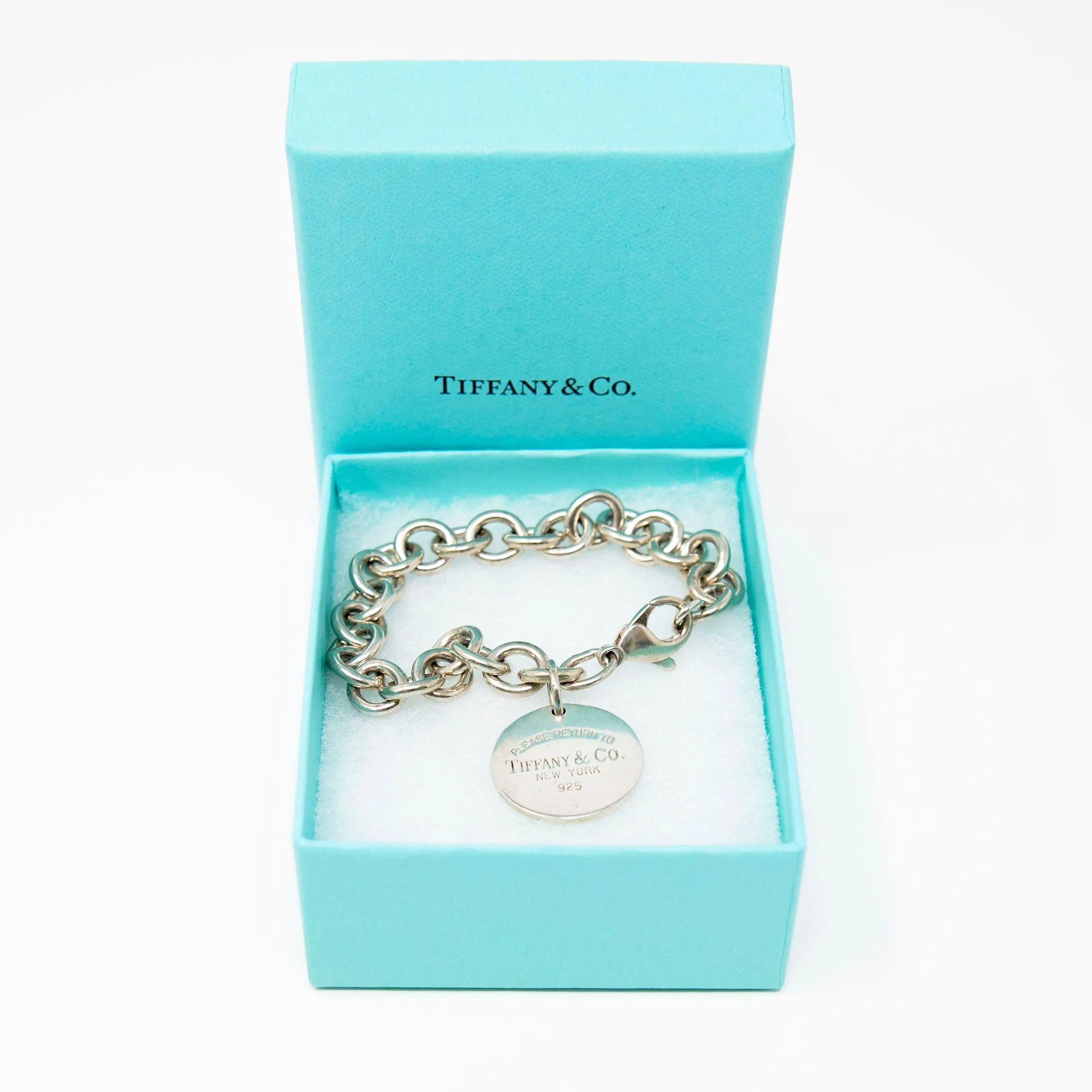 Tiffany & Co. Silver Round Tag Toggle Bracelet