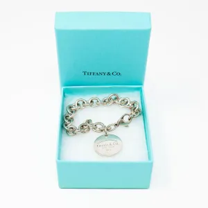 Tiffany & Co. Silver Round Tag Toggle Bracelet