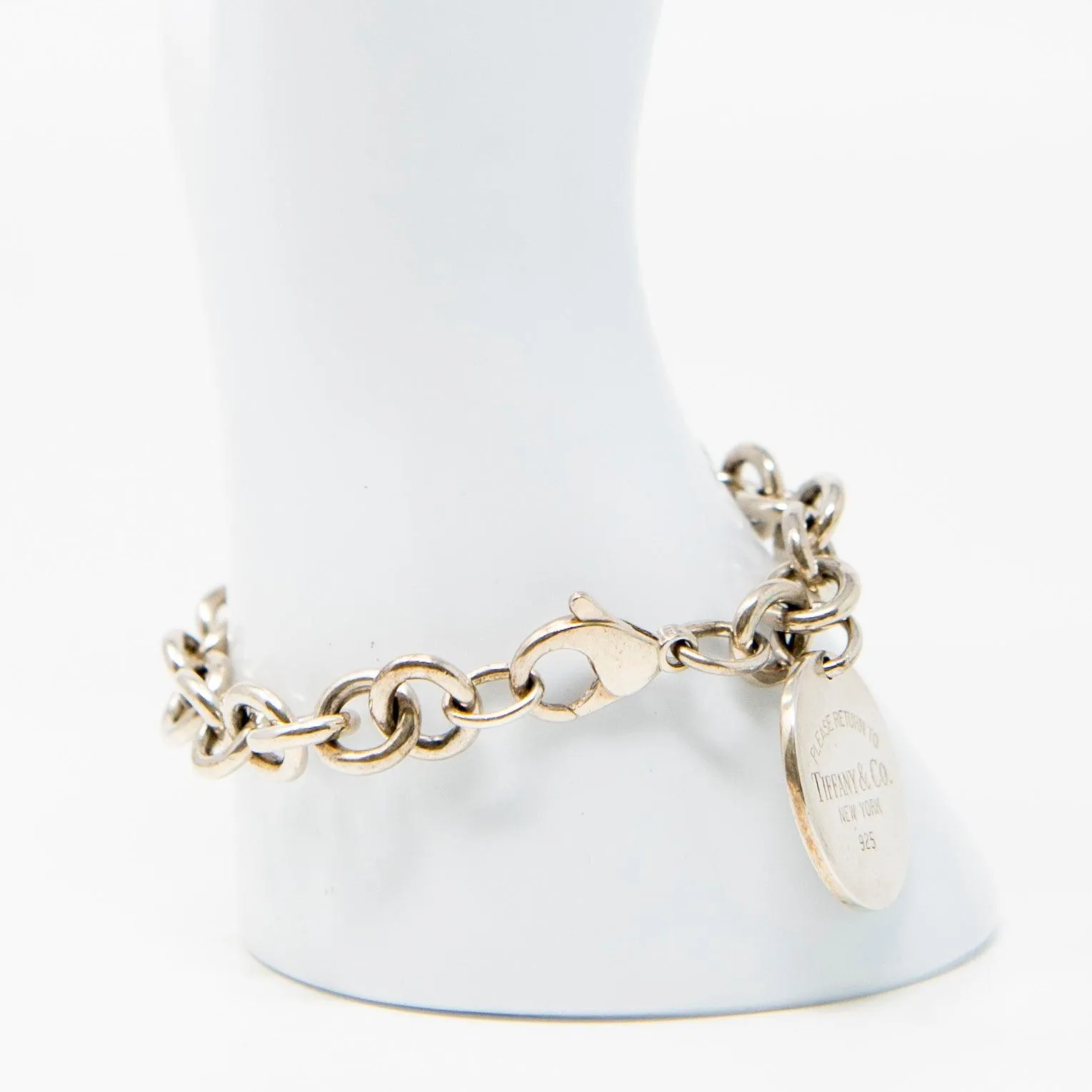 Tiffany & Co. Silver Round Tag Toggle Bracelet
