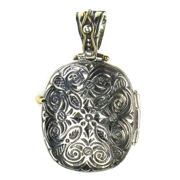 Tourmaline Gold Faced Barrel Locket