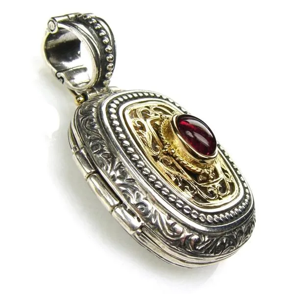 Tourmaline Gold Faced Barrel Locket