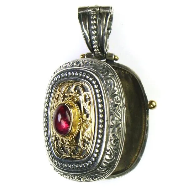 Tourmaline Gold Faced Barrel Locket