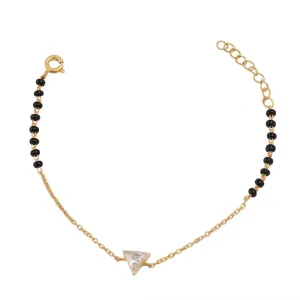 Triangular ZIrcon Mangalsutra Silver Bracelet