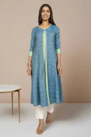 Turquoise Blue And Aqua Green Double Shade Kurta Dress