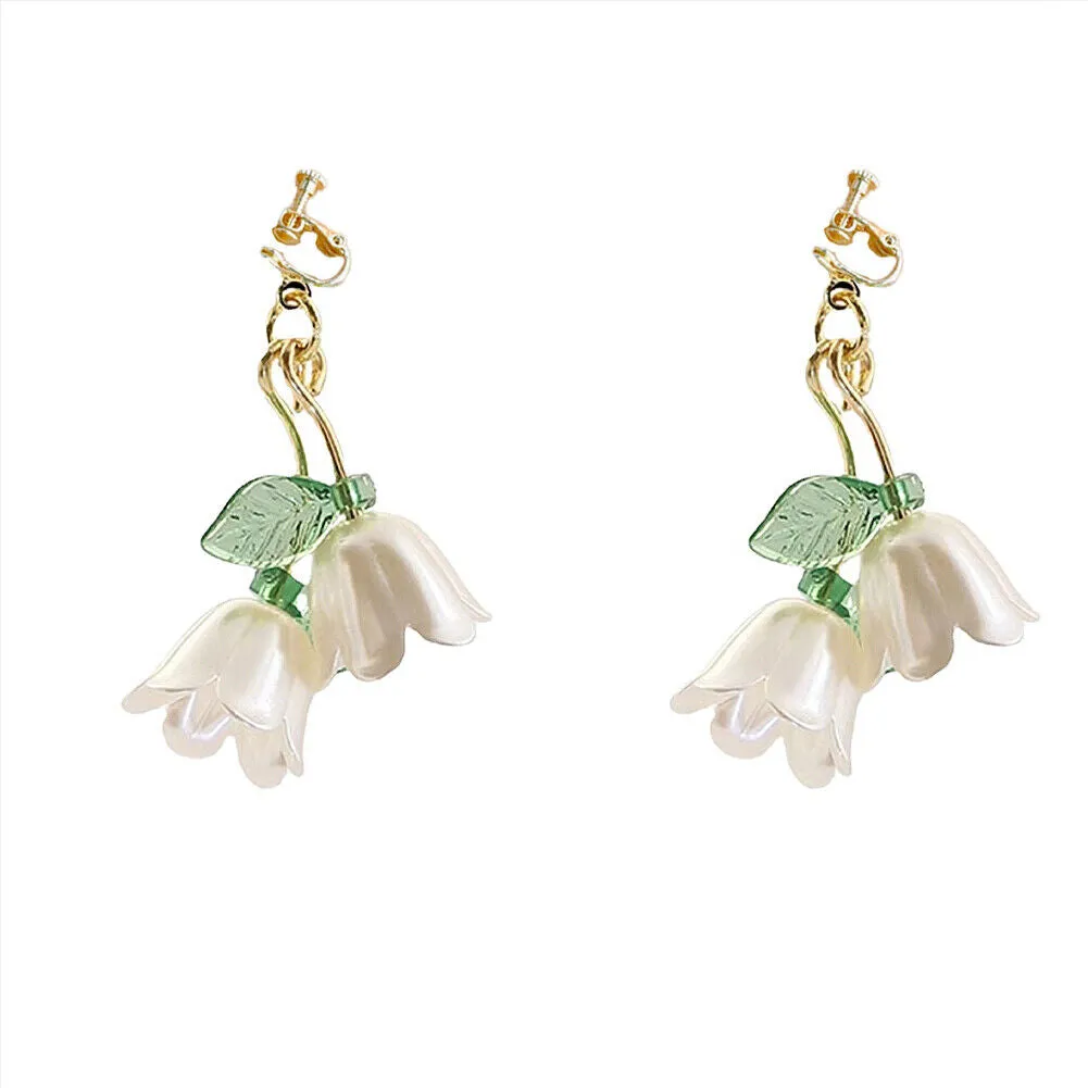 US Lily Of The Valley Chandelier Earrings Flower Floral Handmade Hook Earrings
