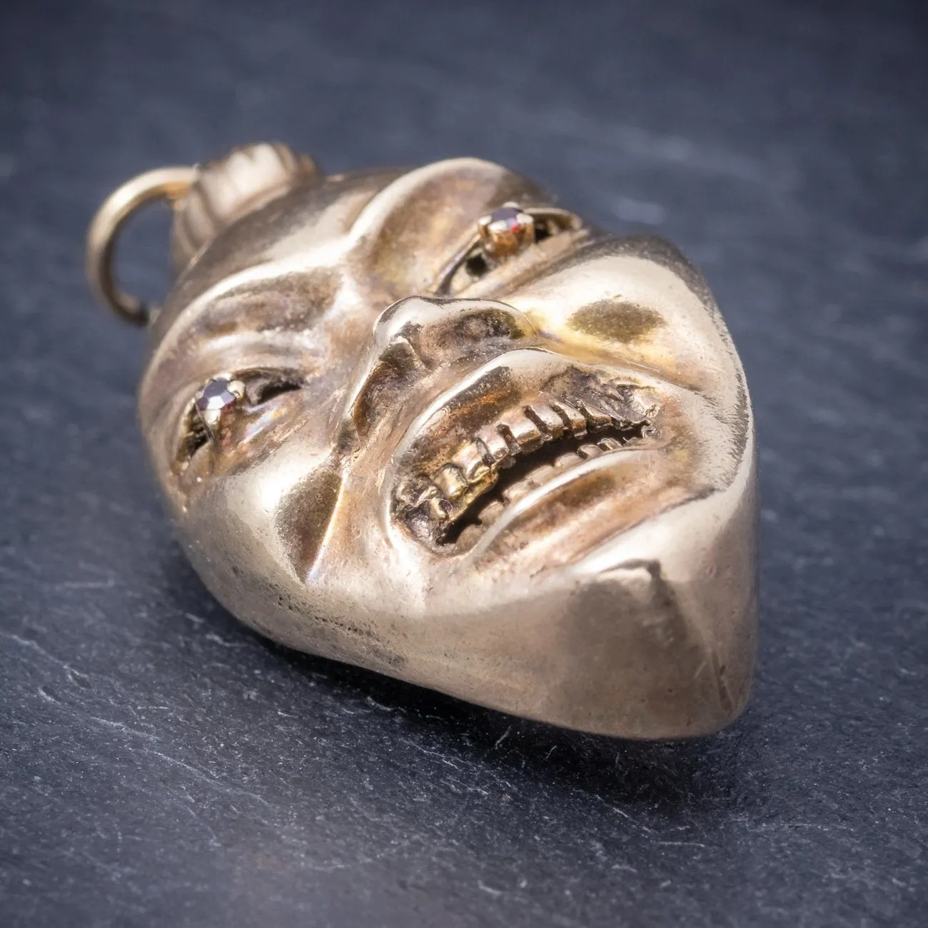 Vintage Double-Sided Face Pendant 9Ct Gold Dated 1963