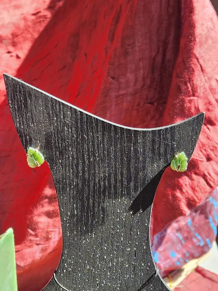 Vintage Jade Leaf Stud Earrings