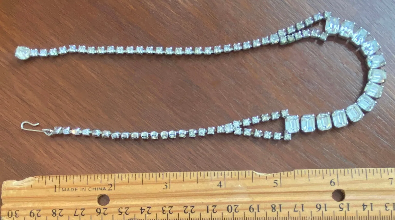 Vintage Silvertone Rhinestone Choker Necklace
