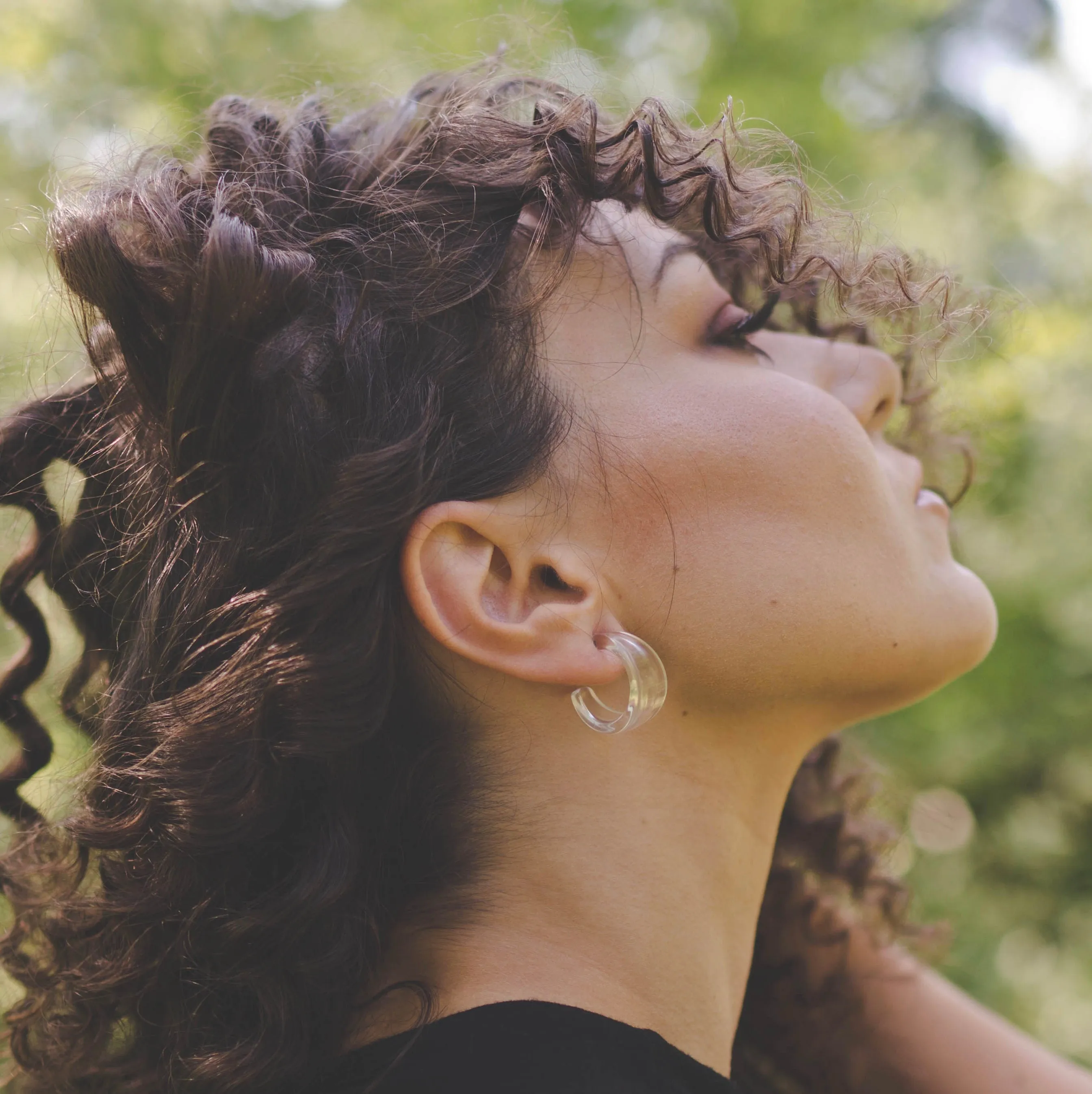 White Velvet Matte Mini Marilyn Hoop Earrings