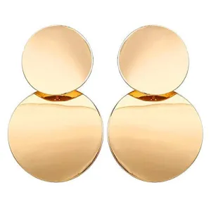 Yellow Chimes Drop Earrings for Women Gold Plated Earrings Geometric Round Dual Circle Drop Earrings For Women and Girls.