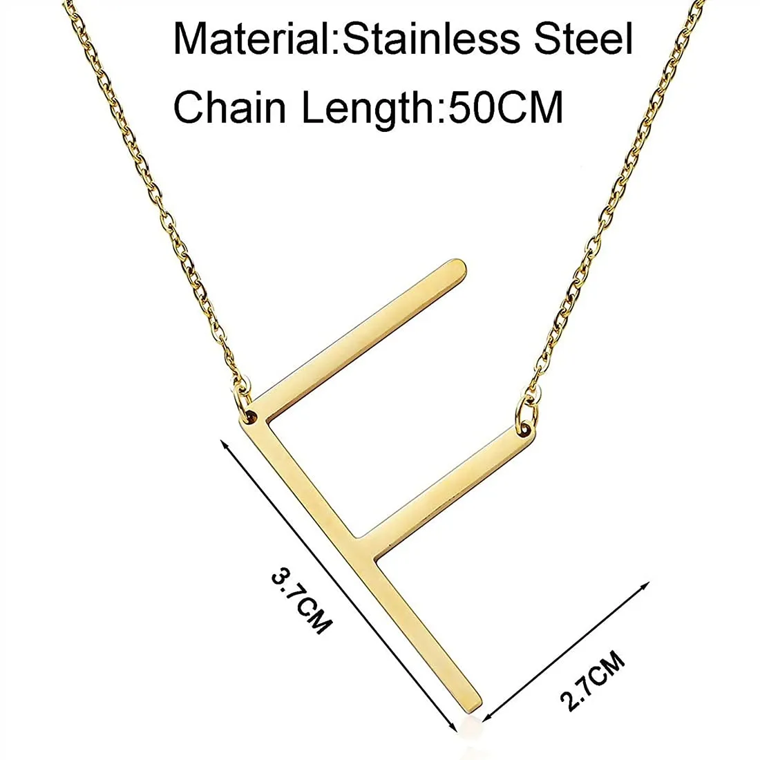 Yellow Chimes Latest Fashion Stainless Steel Gold Plated Initial Pendant with Alphabet F for Women and Girls, Medium (YCFJPD-ALPHBTF-GL)