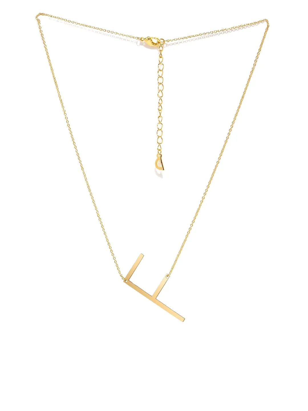 Yellow Chimes Latest Fashion Stainless Steel Gold Plated Initial Pendant with Alphabet F for Women and Girls, Medium (YCFJPD-ALPHBTF-GL)