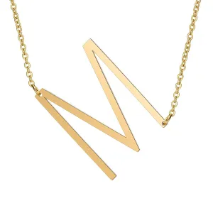 Yellow Chimes Latest Fashion Stainless Steel Gold Plated Initial Pendant with Alphabet M for Women and Girls (YCFJPD-ALPHBTM-GL)