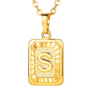 Yellow Chimes Pendant for Men and Women Gold Plated Alphabet Statement S Chain Pendant Necklace for Men and Women.